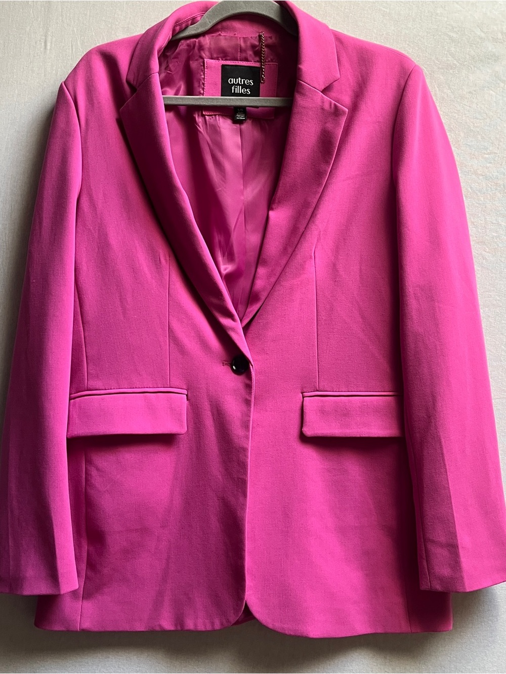 autres filles Size L Hot Pink Single Button Blazer